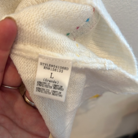 Staccato Always In The Lead White Sweater L - Picture 7 of 7